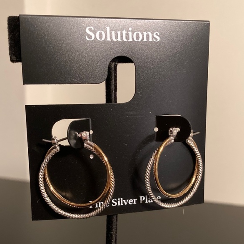 Solutions Silver and Gold Hoop Earrings